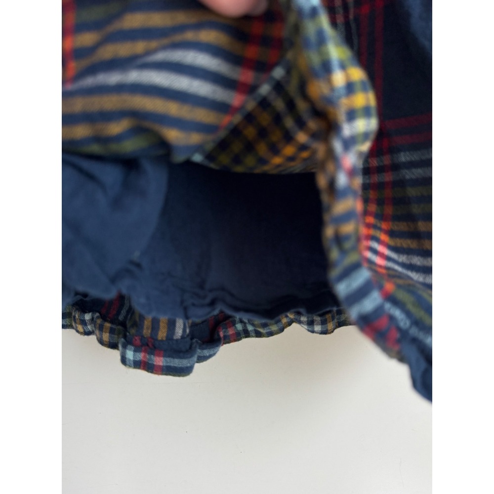 Pink Chicken NY Plaid Cotton Bubble Hem Dress Navy Multi Boho 12-18M - Picture 4 of 7